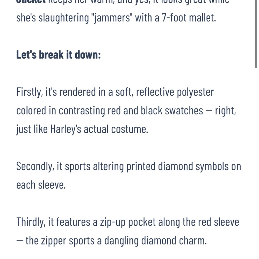 Harley Quinn size SMALL Classic Women's Bomber Jacket - Picture 10 of 10